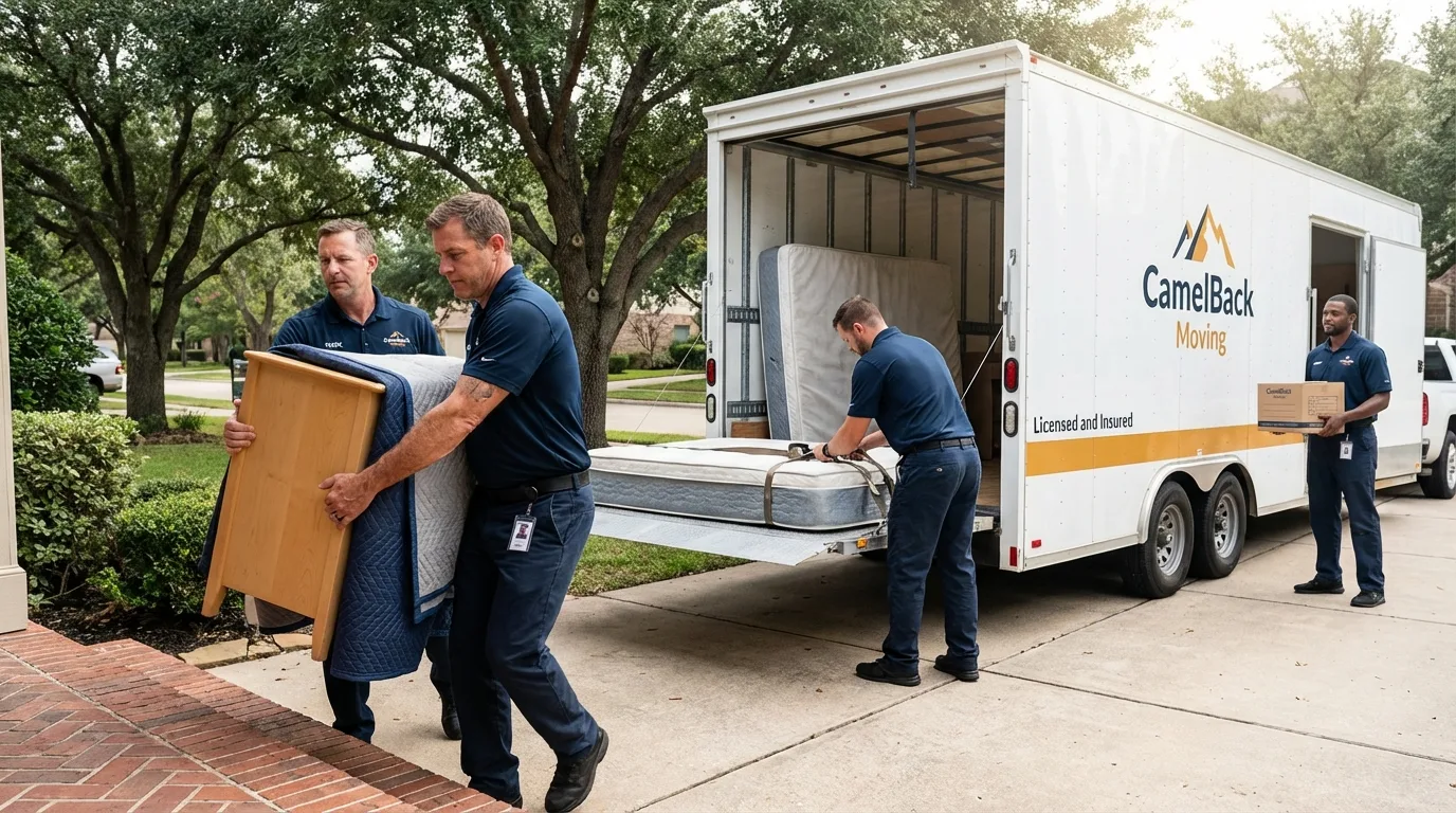 Crew loading residential truck for cross-state move from Jessup, PA